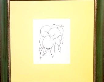 Henri Matisse Litografia originale con cornice Les Fruits Natura morta Opera d'arte moderna Arte astratta Bianco e nero Natura Morte Botanico tropicale