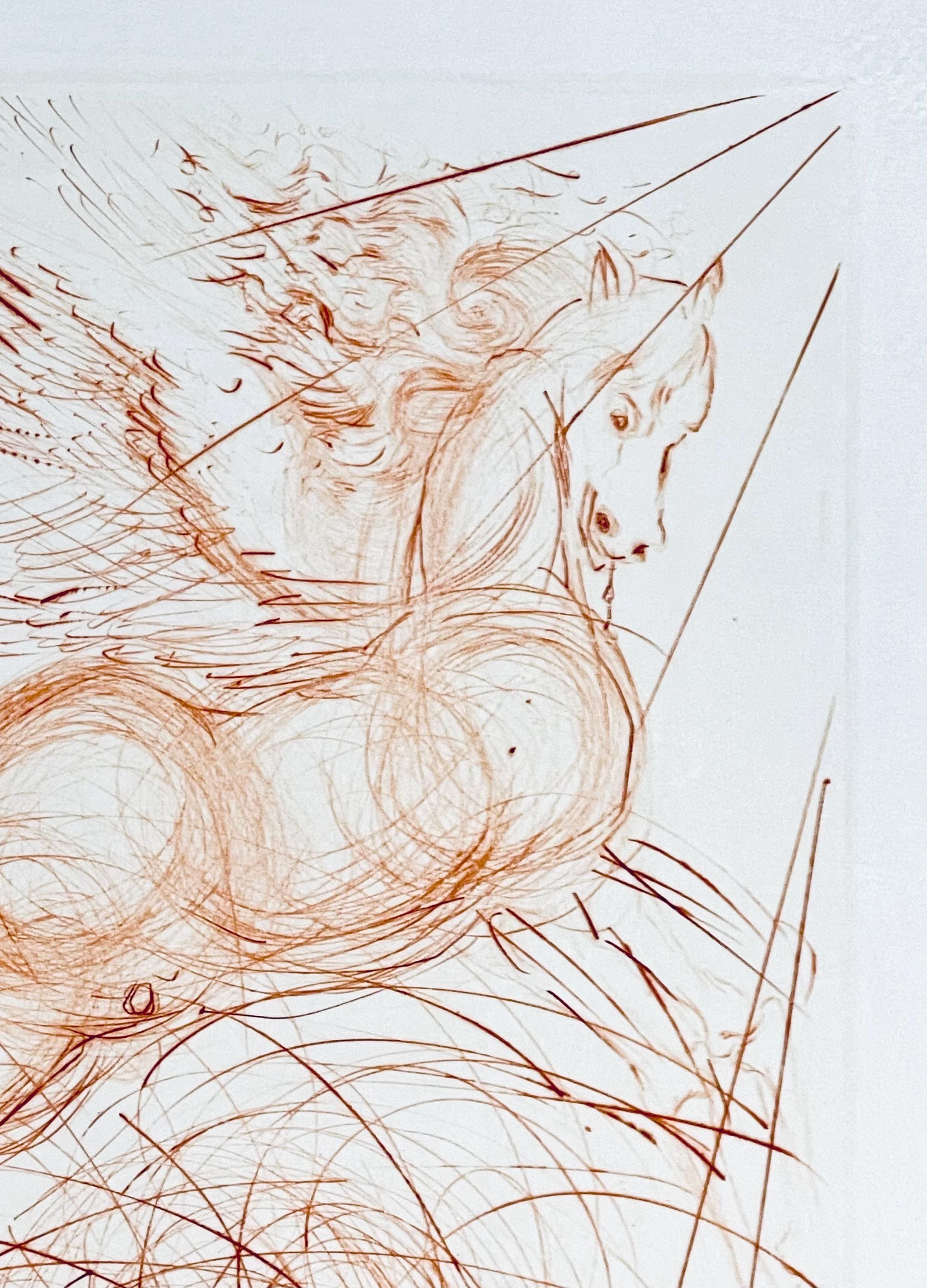 Salvador Dali c.1968 Pegasus Original Hand Signed Etching