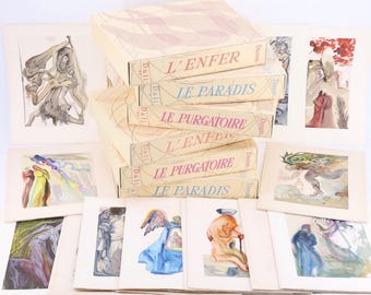 サルバドール・ダリ作、1960年制作、真正品。『神曲』楽園版画「天国の