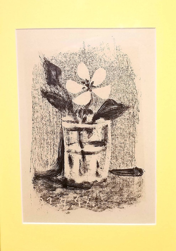Pablo Picasso、Verre et vase de fleurs