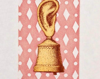 Rene Magritte c.1968 The Music Lesson Signed Original Etching Surreal Bell Ear Guitar Songs Surrealism Modern Artwork Surrealistic Fine Art