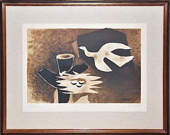 Georges Braque 1956 L'Oiseau et son Nid Original Hand Signed Lithograph Bird’s Nest Ornithology Aviary Ornithologist Bird Fine Art Artwork