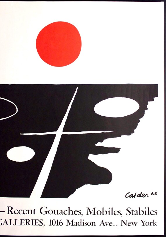 Alexander Calder C.1966 Perls Galleries NYC Exhibition Poster