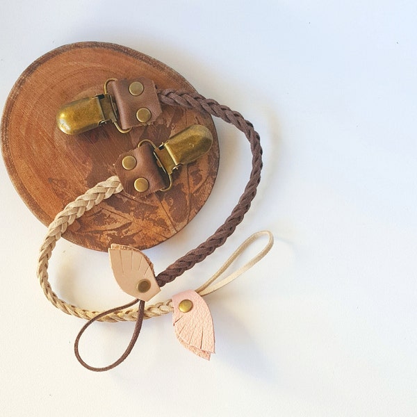 Leather Pacifier Clip Etsy
