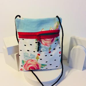 Cute Crossbody Bag, Fabric Purse, Cell Phone Bag