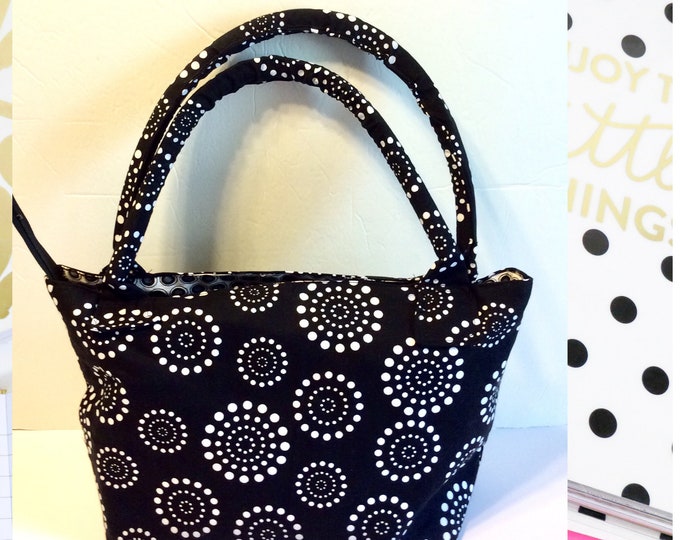 Womens Polka Dot Handbag, Black and White Tote Bag - Etsy