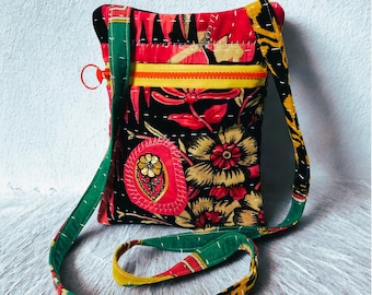 Boho Crossbody Bag For Women, Aztec Design Print, Travel Passport Bag