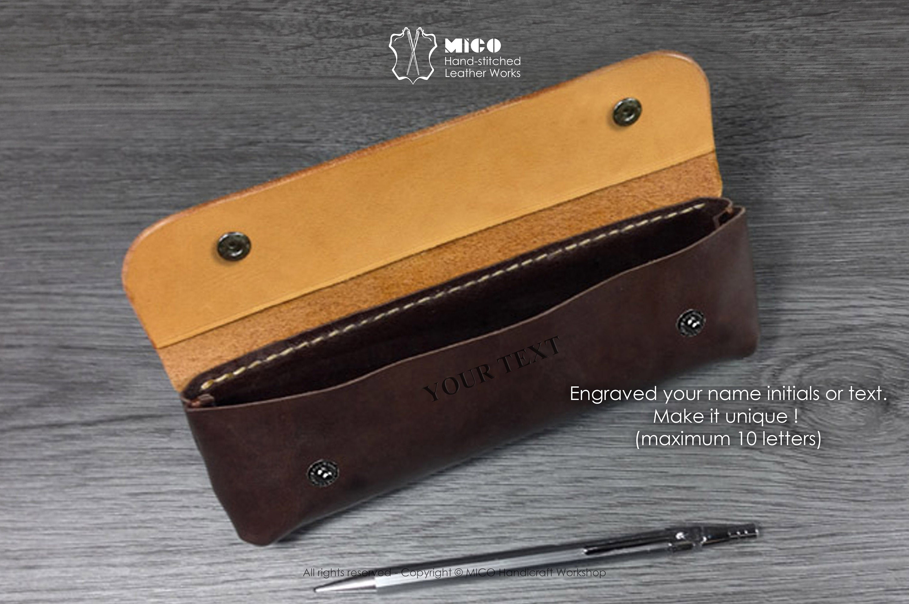 Customize MICO Leather Pencil Bag / Pencil Purse - Etsy