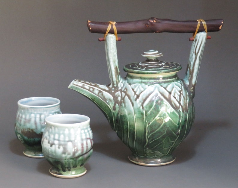 RESERVED for Katrina and Dexter's wedding registry--Set of four soup bowls blue wood ash glaze