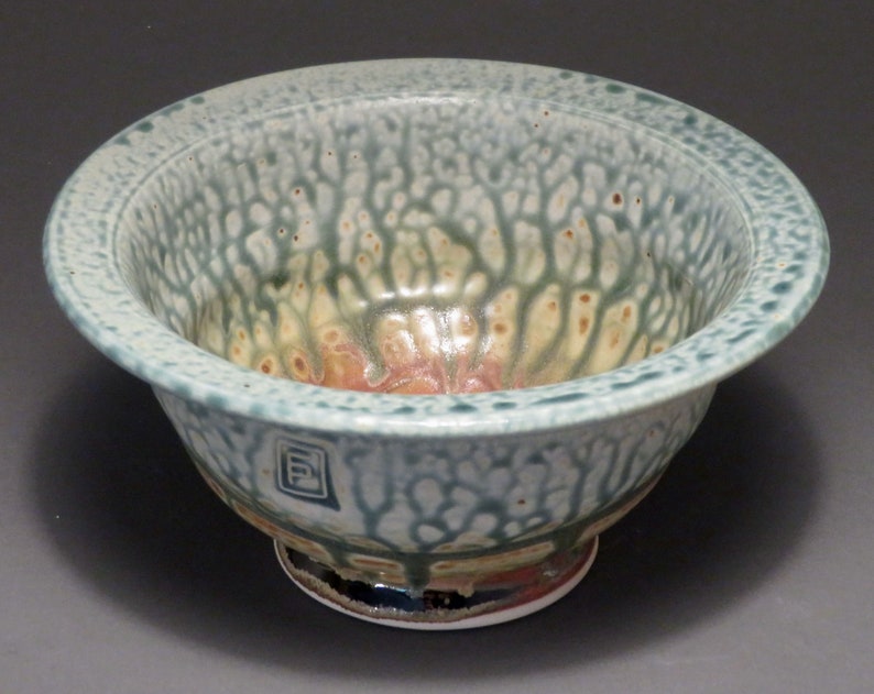 RESERVED for Katrina and Dexter's wedding registry--Set of four soup bowls blue wood ash glaze