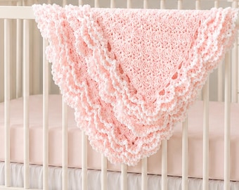 Crochet Baby Blanket Pattern: Iris with 3-Layer Edging (PDF Pattern)