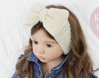 Bow Headband Knitting PATTERN, Toddler Bow Pattern Hope #401, Girl Headband Bow Knitting Pattern, DIY Knit Headband Bow, Instant Download