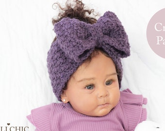 Crochet Bow Headband PATTERN, Toddler Bow Pattern Faith #402, Girl Headband Bow Crochet Pattern, DIY Crochet Headband Bow, Instant Download