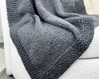 Easy Knit Throw Blanket Pattern: Super Bulky Afghan (PDF Download)