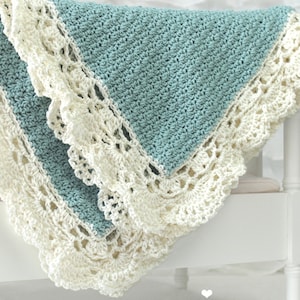 Crochet Baby Blanket Pattern Claire #144, Lacy Baby Afghan Crochet Pattern, DIY Baby Blanket, Instant PDF Download  * No Risk Pattern Swap *