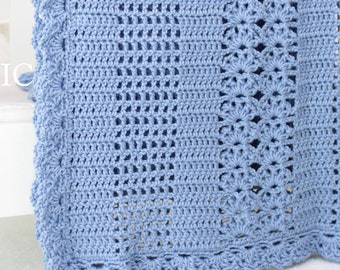 Crochet Baby Blanket Pattern: Elise Elegant Design (PDF Download, 28x35 inches
