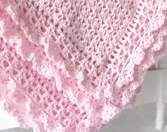 Crochet Baby Blanket Pattern: Victorian #89 Lace Edging (PDF Download, 34x34 inches
