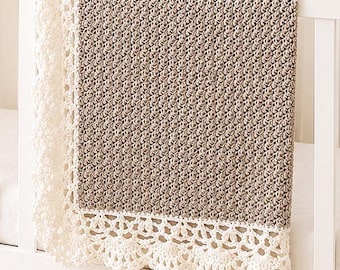 Crochet Baby Blanket Pattern: Claire Lacy Edging (English Only PDF Download)