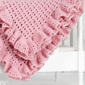 Babydecke Häkelanleitung: Sophia #162 Rüschenborte (PDF-Muster)