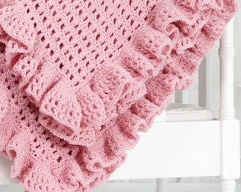 Crochet Baby Blanket Pattern: Sophia #162 Ruffle Edging (PDF Pattern)