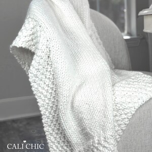 Easy Knit Baby Blanket Pattern: Bulky Yarn Afghan, Throw (PDF Pattern) image 7