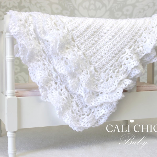 Crochet Blanket PATTERN, Christening Baby Blanket Pattern 99 Silver Spoon, Baby Blanket Pattern, DIY Crochet Christening Blanket