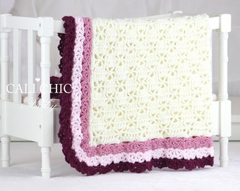 Crochet Blanket PATTERN 148, Crochet Baby Pattern Ariel #148, DIY Crochet Blanket - Instant download PDF pattern