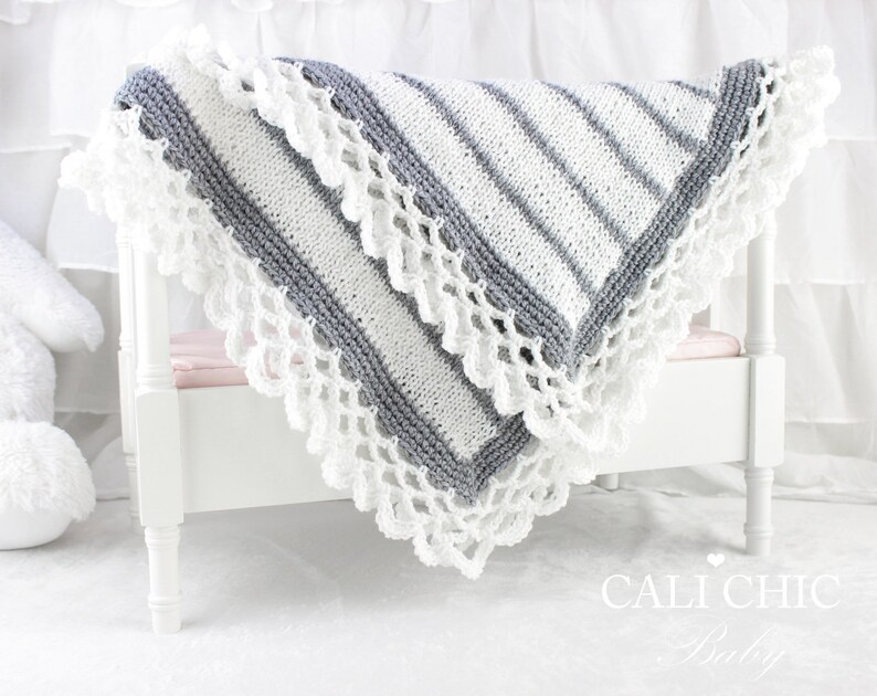 Lightweight Knit Baby Blanket in Quartz Crystal