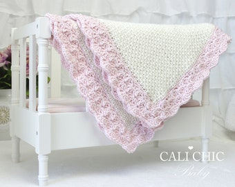 Crochet Blanket PATTERN, Baby Blanket Crochet Pattern Sweet Heart 18, Easy DIY Crochet Baby Blanket, Instant PDF Pattern Download