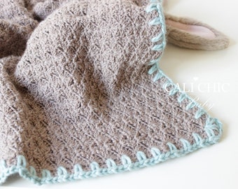 Baby Blanket PATTERN 16 - Cupcake- Easy Crochet Baby Blanket PATTERN 16 - Brown Turquoise - Instant Download PDF