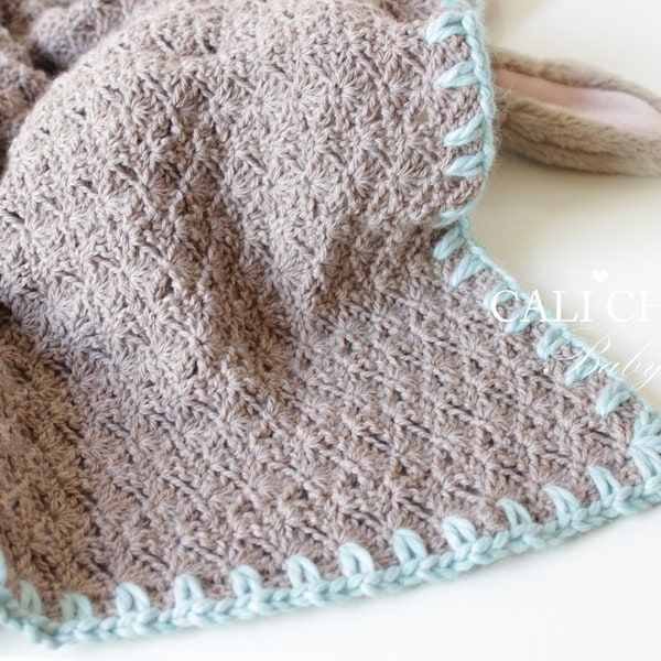 Baby Blanket PATTERN 16 - Cupcake- Easy Crochet Baby Blanket PATTERN 16 - Brown Turquoise - Instant Download PDF