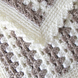 Crochet Blanket PATTERN, Baby Blanket Crochet Pattern 58 Teddy Bear Mocha and Cream, DIY Baby Blanket Instant Download PDF Pattern