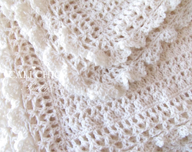 Baby Blanket Pattern Crochet Instructions to Crochet Blanket Pattern Victorian 89 Two Layer Edging, Instant Download PDF image 3