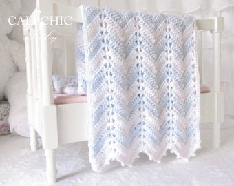 Crochet Blanket PATTERN, Baby Blanket Crochet Pattern Chevron 55, Crochet Baby Pattern, DIY Chevron Design Blanket, Instant Download PDF