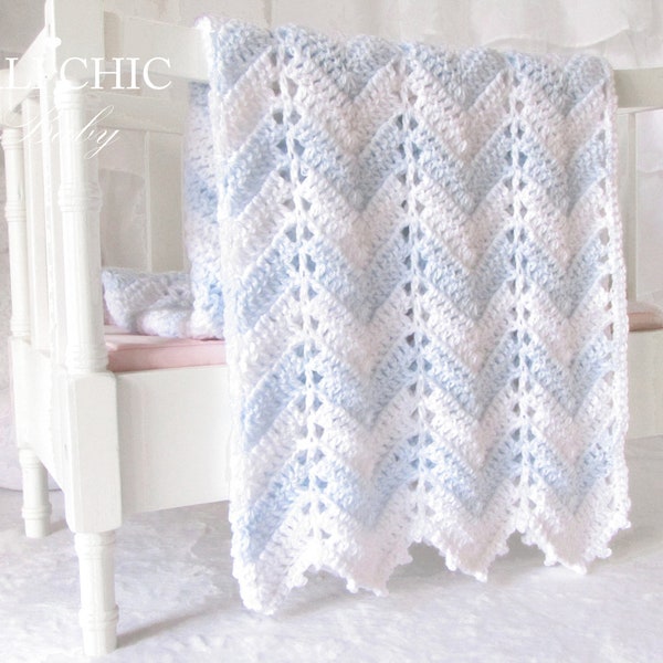 Crochet Blanket PATTERN, Baby Blanket Crochet Pattern Chevron 55, Crochet Baby Pattern, DIY Chevron Design Blanket, Instant Download PDF