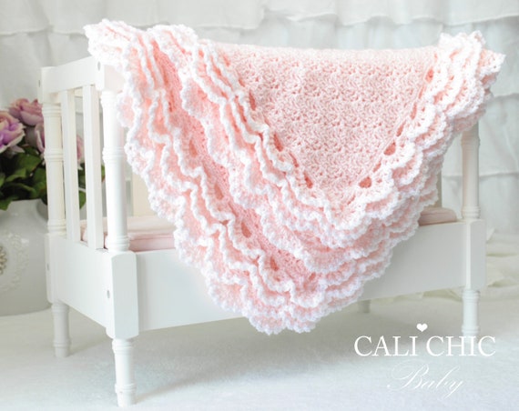 Crochet Baby Blanket Pattern: Iris with 3-Layer Edging (PDF Pattern)