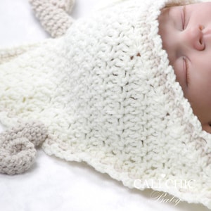 Hooded Baby Blanket Crochet Pattern, Little Lamb 155, Baby Blanket Pattern, DIY Crochet Baby Blanket Instant PDF Pattern Download