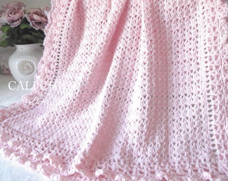 Baby Blanket Pattern Crochet Instructions to Crochet Blanket Pattern Victorian 89 Two Layer Edging, Instant Download PDF image 4