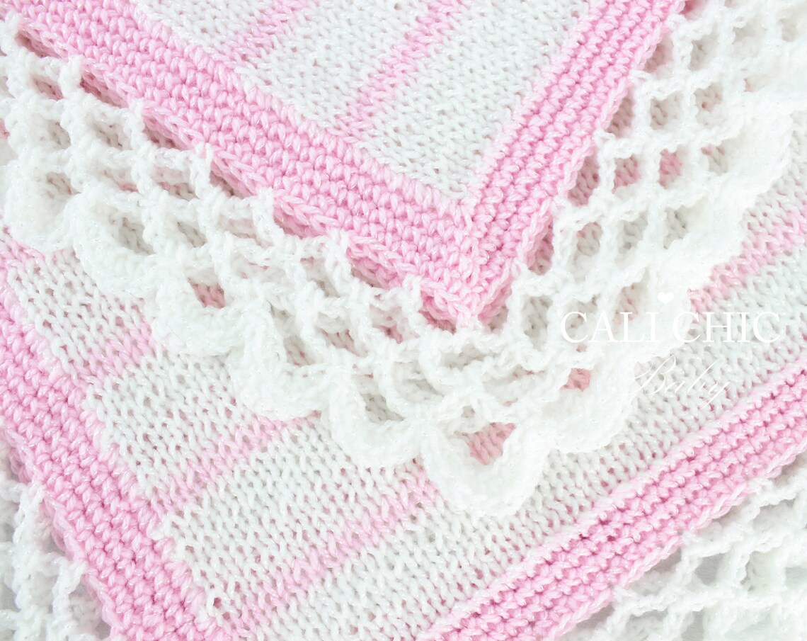 Knit Baby Blanket PATTERN 68 Crystal Lace Knit Blanket Etsy