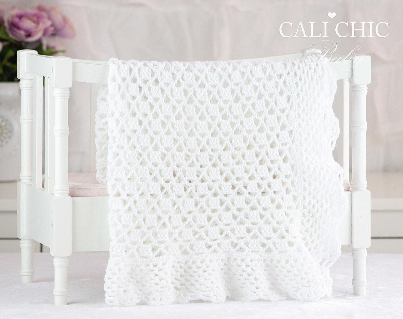 Crochet Blanket PATTERN, Baby Blanket Crochet Pattern Grace 149, Christening Blanket Pattern, DIY Baby Blanket Instant Download PDF