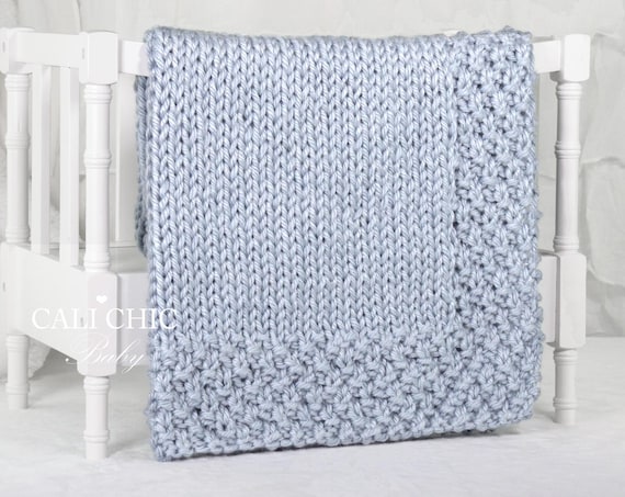 Easy Knit Baby Blanket Pattern: Bulky Yarn Afghan, Throw (PDF Pattern)