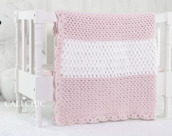 Baby Blanket PATTERN, Berries & Cream #167, Crochet Baby Pattern, DIY Crochet Baby Blanket Instant PDF Pattern Download