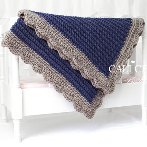 Crochet PATTERN 24 - Sweet Dreams - Crochet Baby Blanket PATTERN 24 - Denim Blue- Instant Download PDF