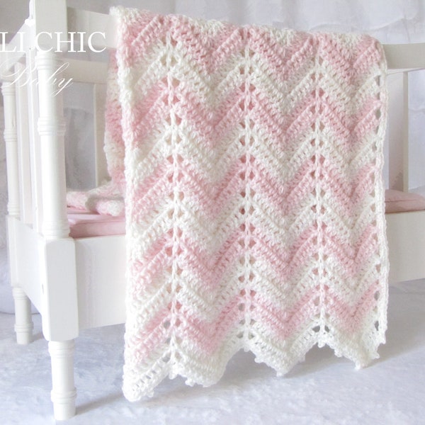 Crochet Baby Blanket PATTERN, Baby Pattern Chevron Design 55, Easy Crochet Blanket Pattern, DIY Baby Blanket, Instant Download PDF