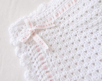 Crochet Baby Blanket Pattern: Angel Afghan, Christening Gift (PDF Download)