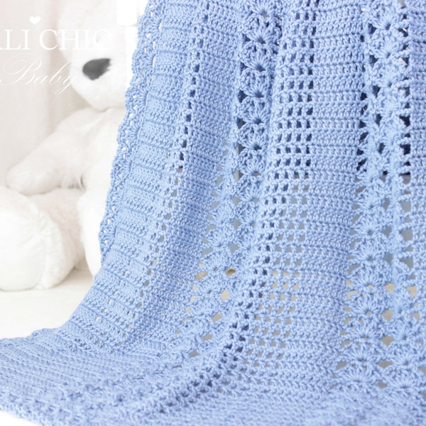 Crochet Baby Blanket PATTERN 146, Crochet PATTERN Elise 146, Baby Afghan Pattern, DIY Crochet Baby Blanket Instant Download