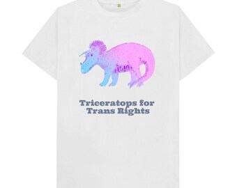 Triceratops Say Trans Rights! Organic cotton t-shirt