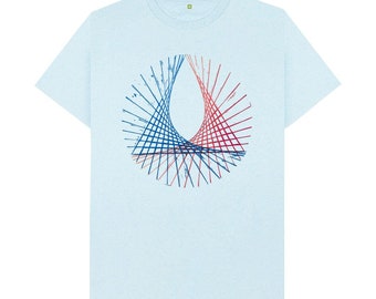 Straight-line curve on recycled cotton t-shirt