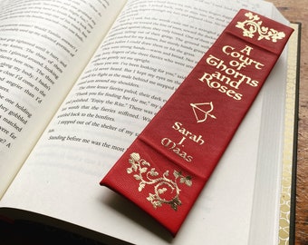 A Court of Thorns and Roses Leather Book Spine Bookmark | Officially Licensed | Sarah J. Maas | ACOTAR