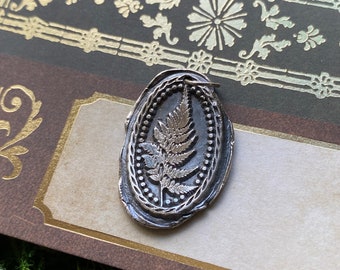 Folklore Fern “lost wax” Seal- Fine silver and sterling silver necklace-fairytales